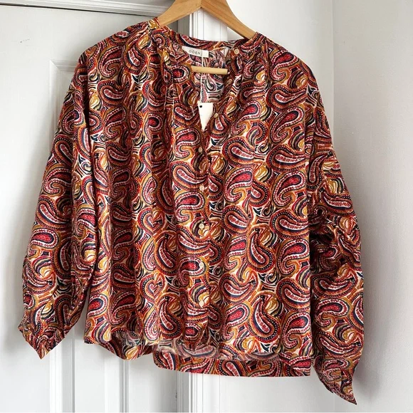 NWT DOEN Jane Blouse Paisley Print - Picture 2 of 5